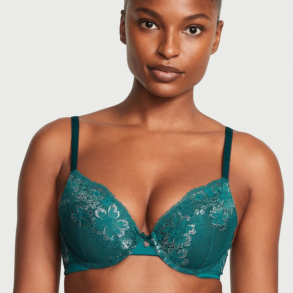 Victoria's Secret Green Lace Push-Up Bra 35c